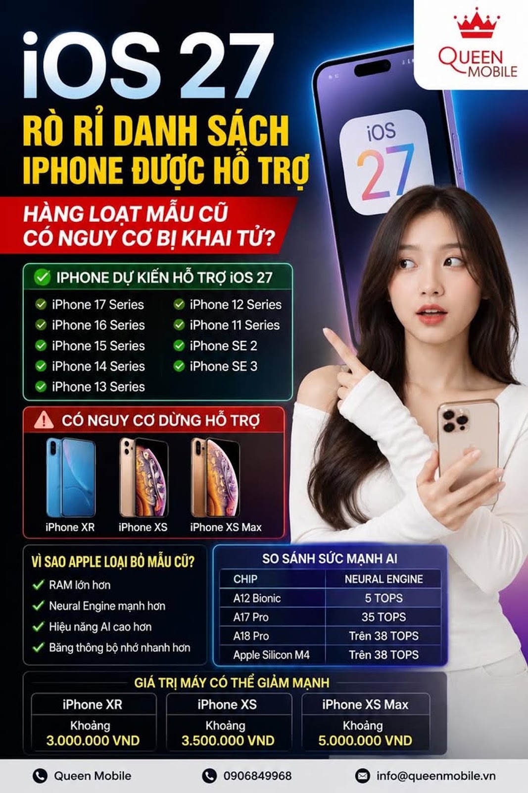 iOS 27 Rò Rỉ Danh Sách iPhone Được Hỗ Trợ, Hàng Loạt Mẫu Cũ Có Nguy Cơ Bị Khai Tử?