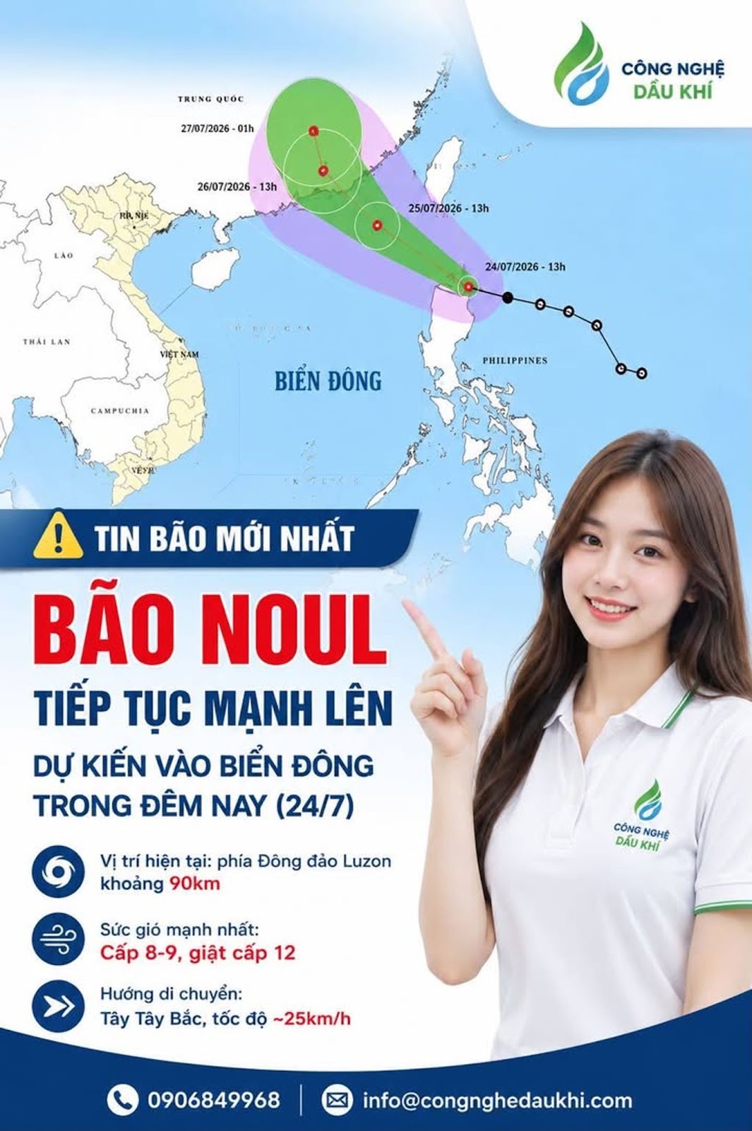 Bão Noul tiếp tục mạnh lên, dự kiến vào Biển Đông trong đêm 24/07/2026 #BãoNoul #BiểnĐông #DựBáoThờiTiết #KhíTượng #TrungTâmDựBáoKTTV #ThiênTai #BãoBiển #ViệtNam
