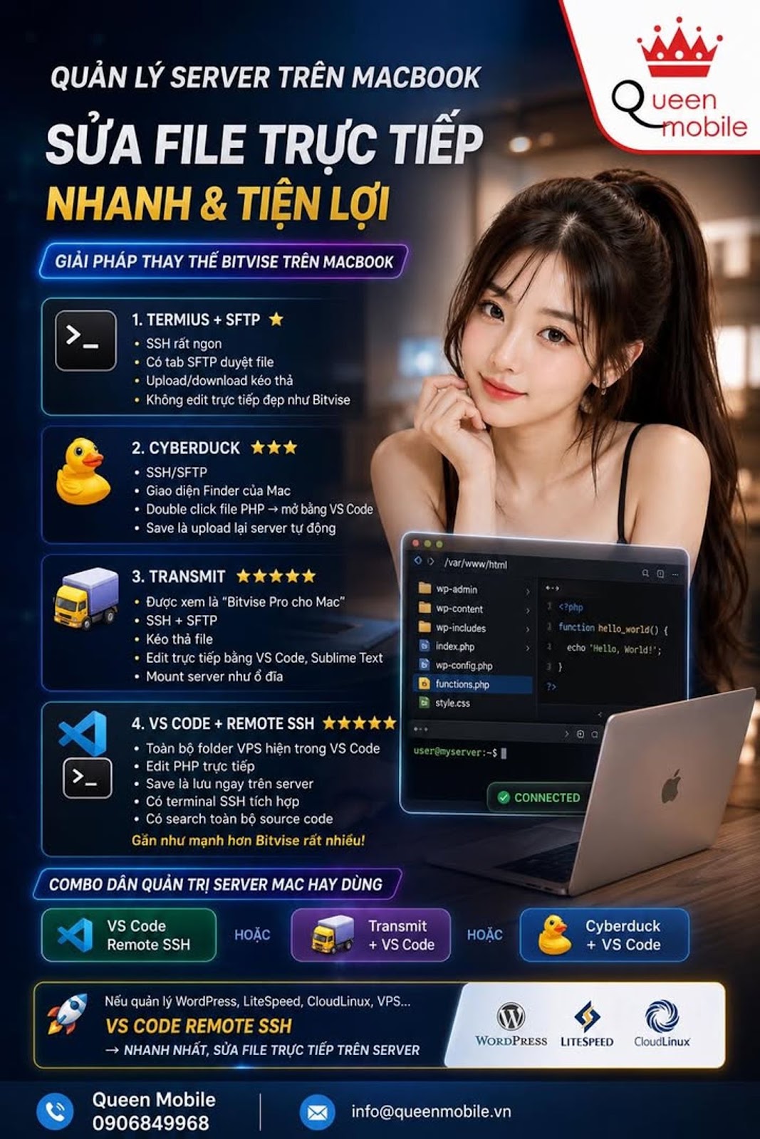 Bitvise SSH Client￼ hiện chỉ hỗ trợ Windows (Windows 11, Windows Server, Windows XP trở lên). Trên trang chính thức Bitvise cũng ghi rõ là SSH Client dành cho Windows.