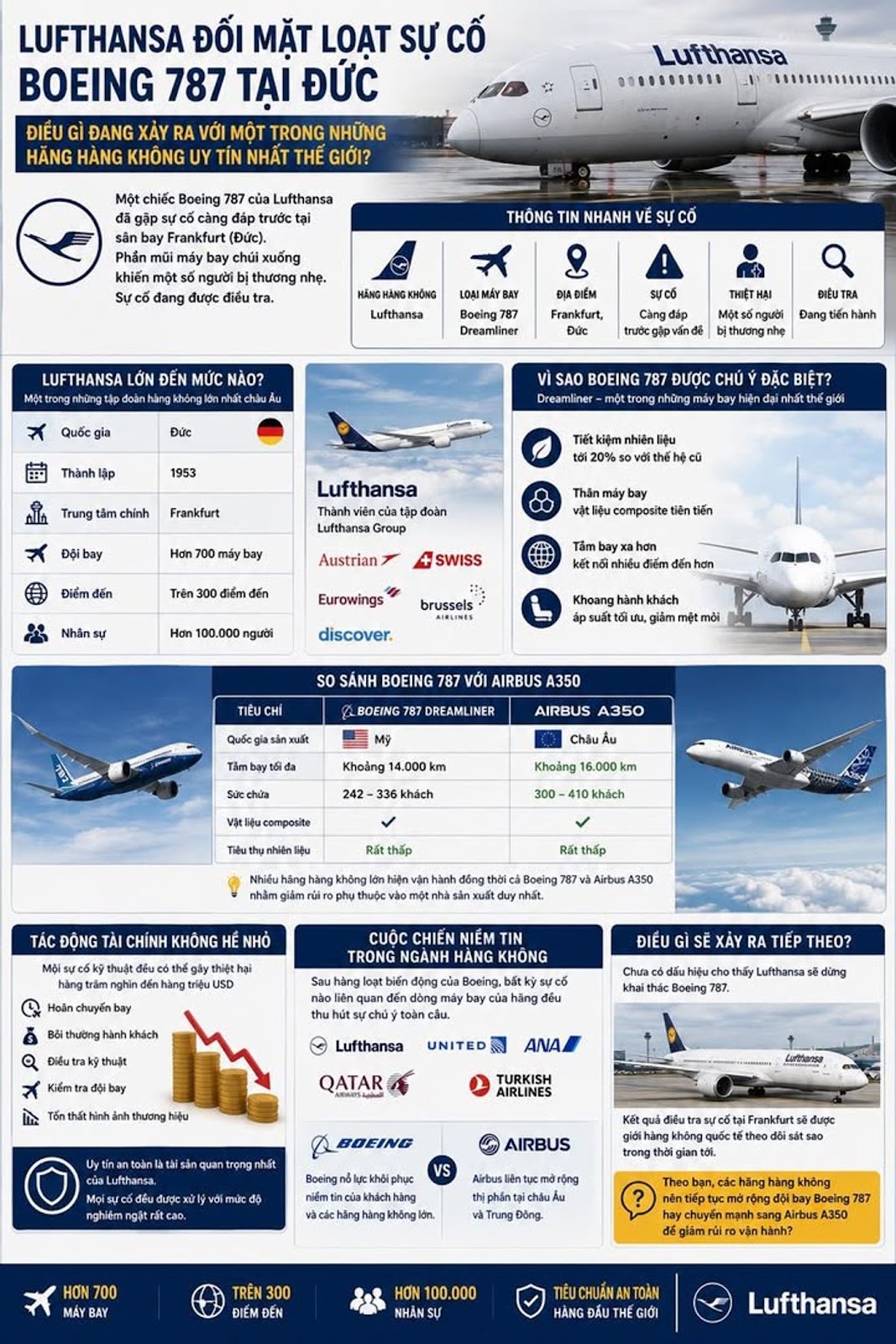 Lufthansa Đối Mặt Loạt Sự Cố Boeing 787 Tại Đức, Điều Gì Đang Xảy Ra Với Một Trong Những Hãng Hàng Không Uy Tín Nhất Thế Giới?