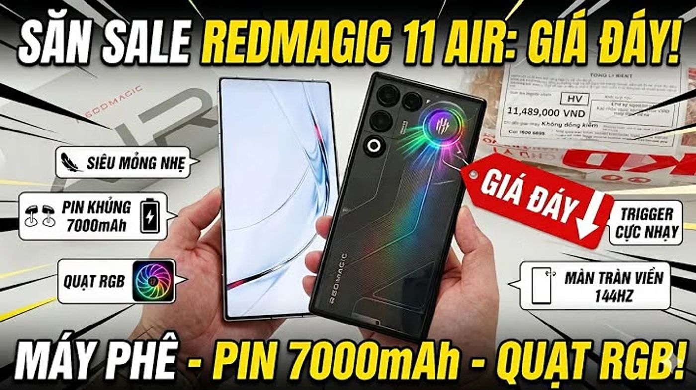 Mua RedMagic 11 Air shopee giá SALE ĐÁY: MÁY CỰC PHÊ, CẤU HÌNH KHỦNG, MỎNG PIN 7000, CÓ QUẠT , via YouTube Video Feed https://timkiem.click/watch.php?hl=VN&v=mXjqQWOPOy4