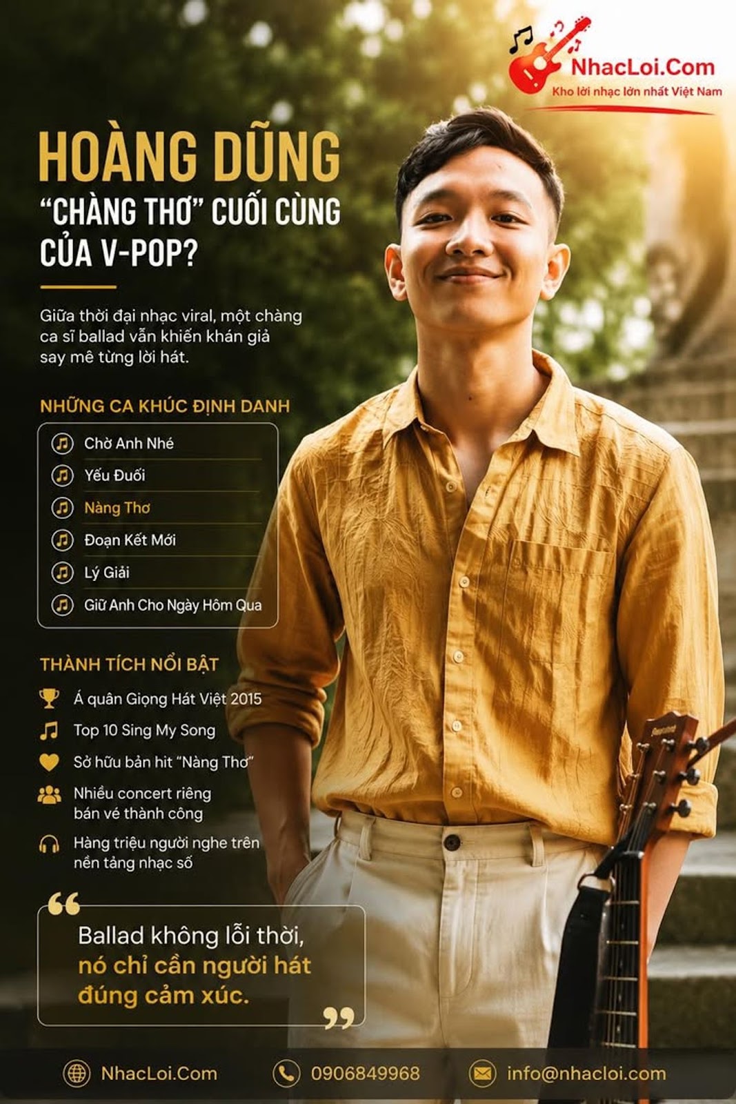 HOÀNG DŨNG – “CHÀNG THƠ” CUỐI CÙNG CỦA V-POP HAY CHỈ LÀ HIỆN TƯỢNG BALLAD NHẤT THỜI?
