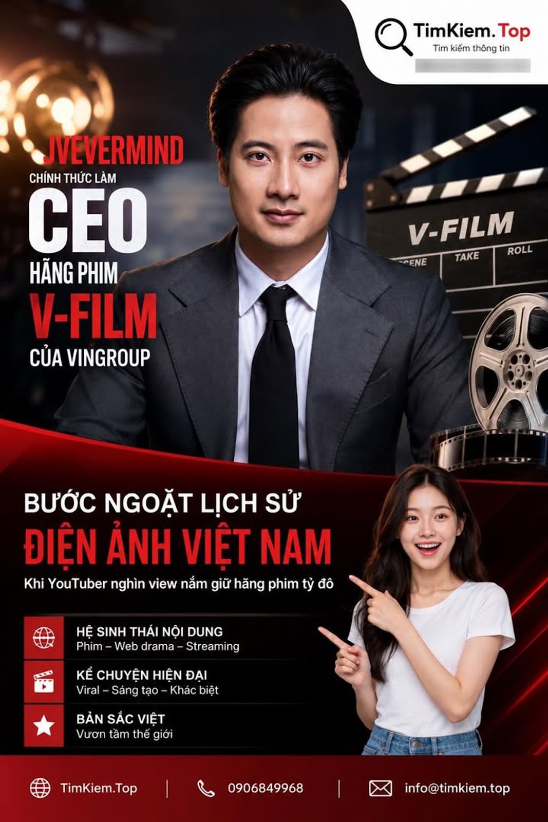 JVevermind chính thức làm CEO hãng phim V-Film của Vingroup