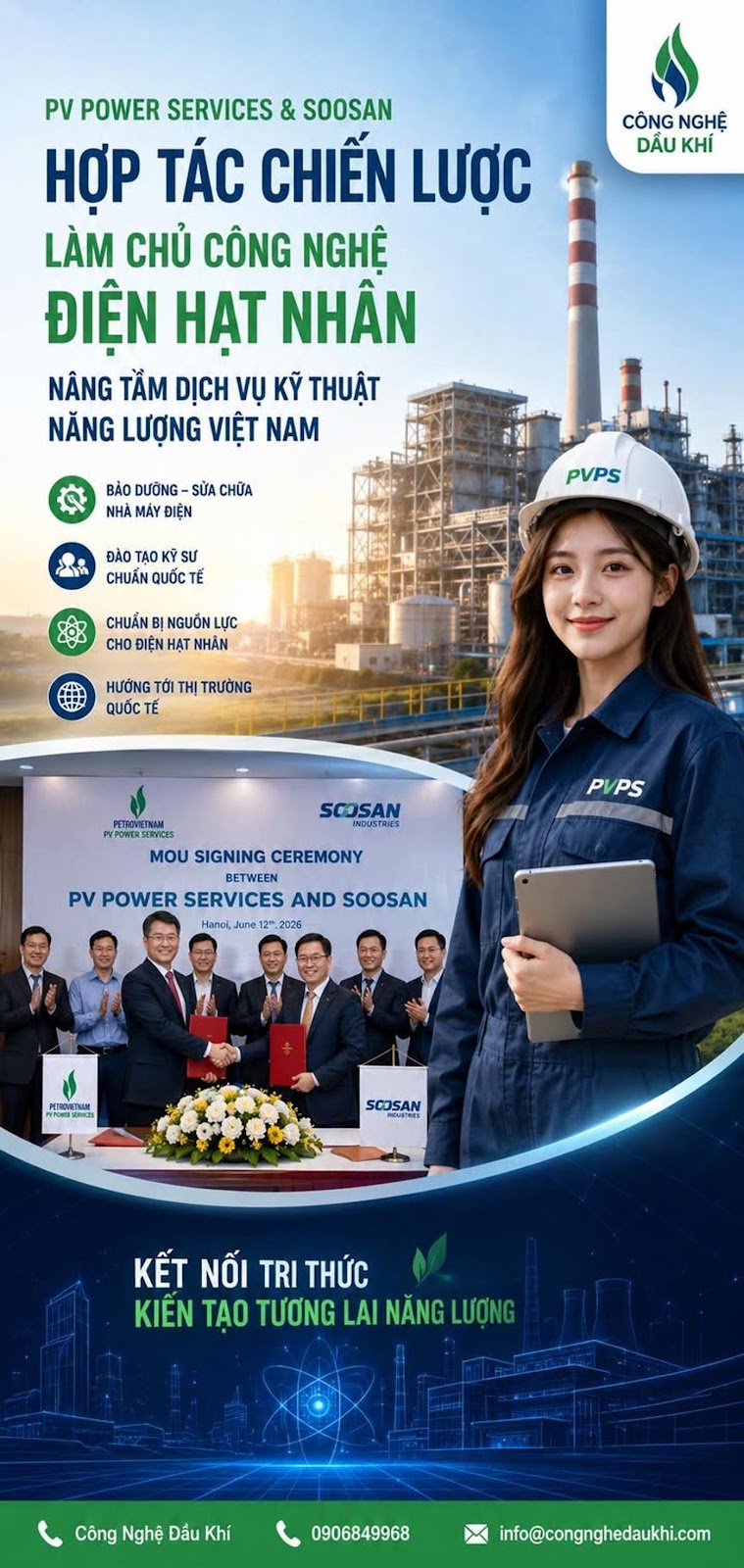 PV Power Services Bắt Tay SOOSAN, Mở Đường Làm Chủ Công Nghệ Điện Hạt Nhân Và Dịch Vụ Kỹ Thuật Năng Lượng Tại Việt Nam