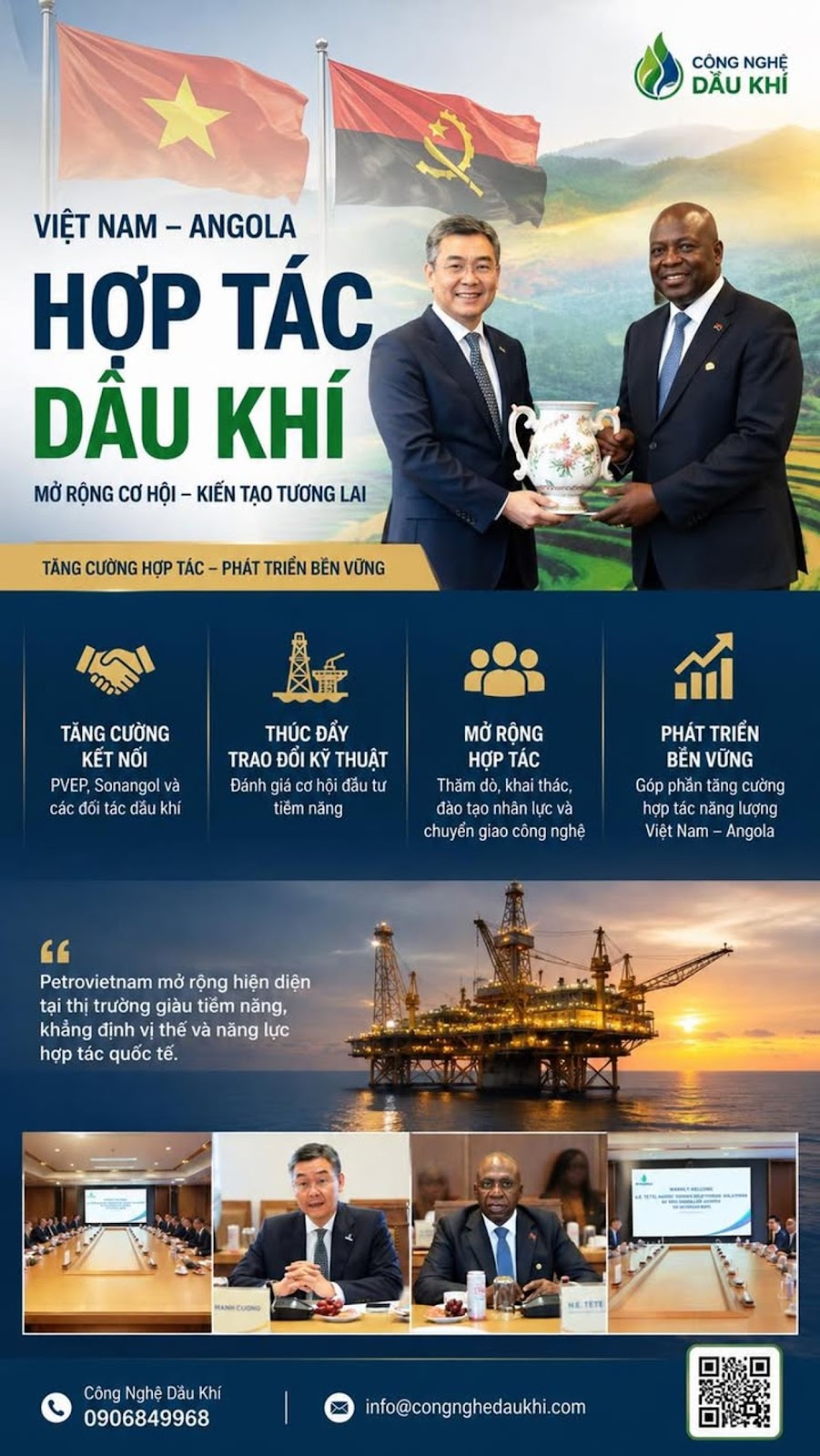 Petrovietnam Mở Rộng Hợp Tác Dầu Khí Với Angola, Bước Đi Chiến Lược Tại Một Trong Những Thị Trường Năng Lượng Tiềm Năng Nhất Châu Phi