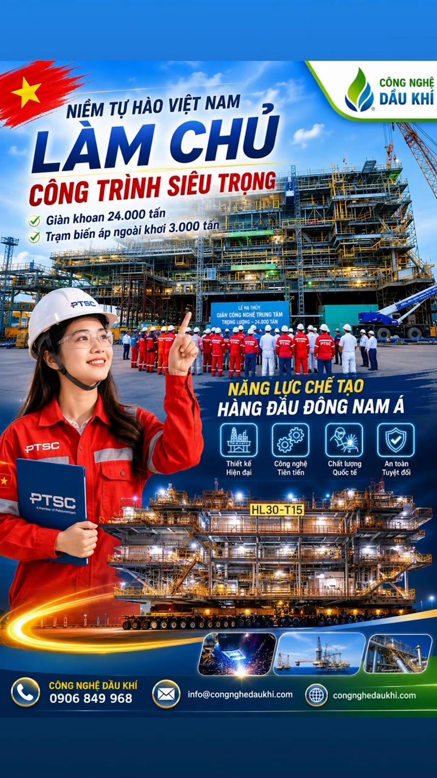 Việt Nam Là Quốc Gia Đông Nam Á Hiếm Hoi Tự Đóng Giàn Khoan 24.000 Tấn Và Trạm Biến Áp Ngoài Khơi 3.000 Tấn