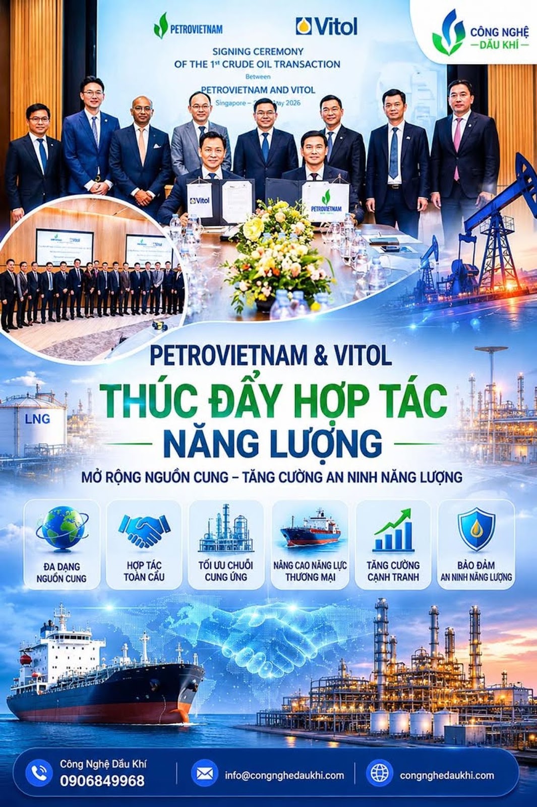 PETROVIETNAM VÀ VITOL THÚC ĐẨY HỢP TÁC NĂNG LƯỢNG, MỞ CÁNH CỬA ĐƯA VIỆT NAM TIẾN SÂU HƠN VÀO CHUỖI THƯƠNG MẠI TOÀN CẦU
