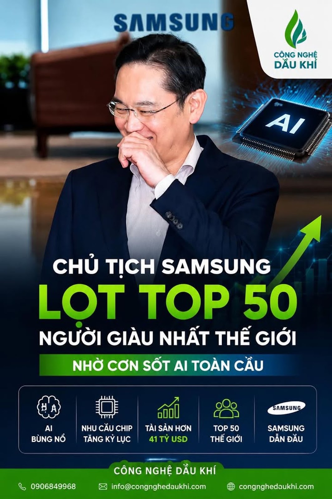 Chủ tịch Samsung Lọt Top 50 Người Giàu Nhất Hành Tinh Nhờ Cơn Sốt AI Toàn Cầu
#S...