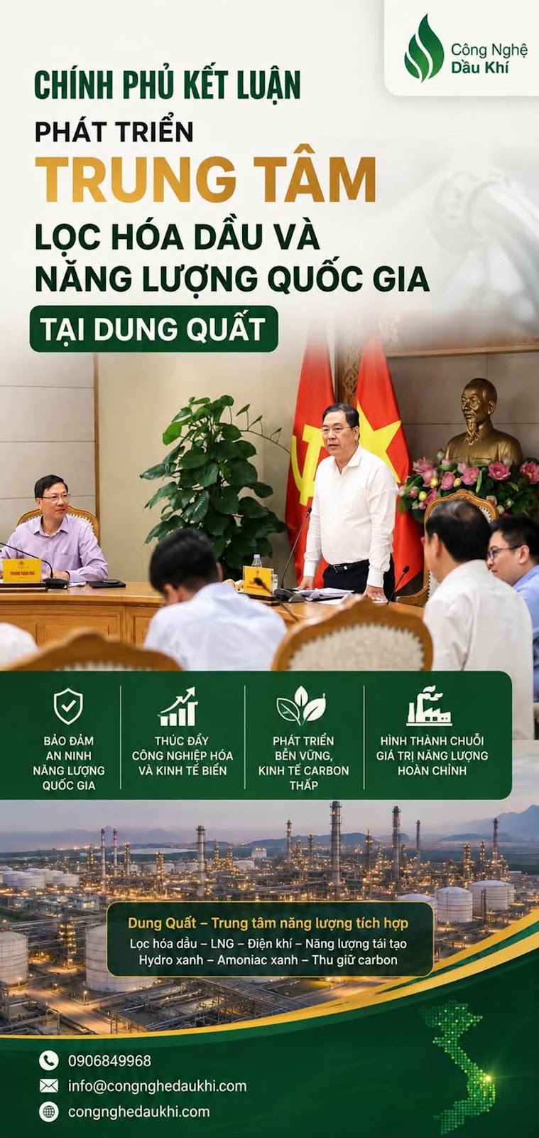Kết luận của Chính phủ về phát triển Trung tâm Lọc hóa dầu và Năng lượng Quốc gia Dung Quất mở đường cho cực tăng trưởng năng lượng mới của Việt Nam