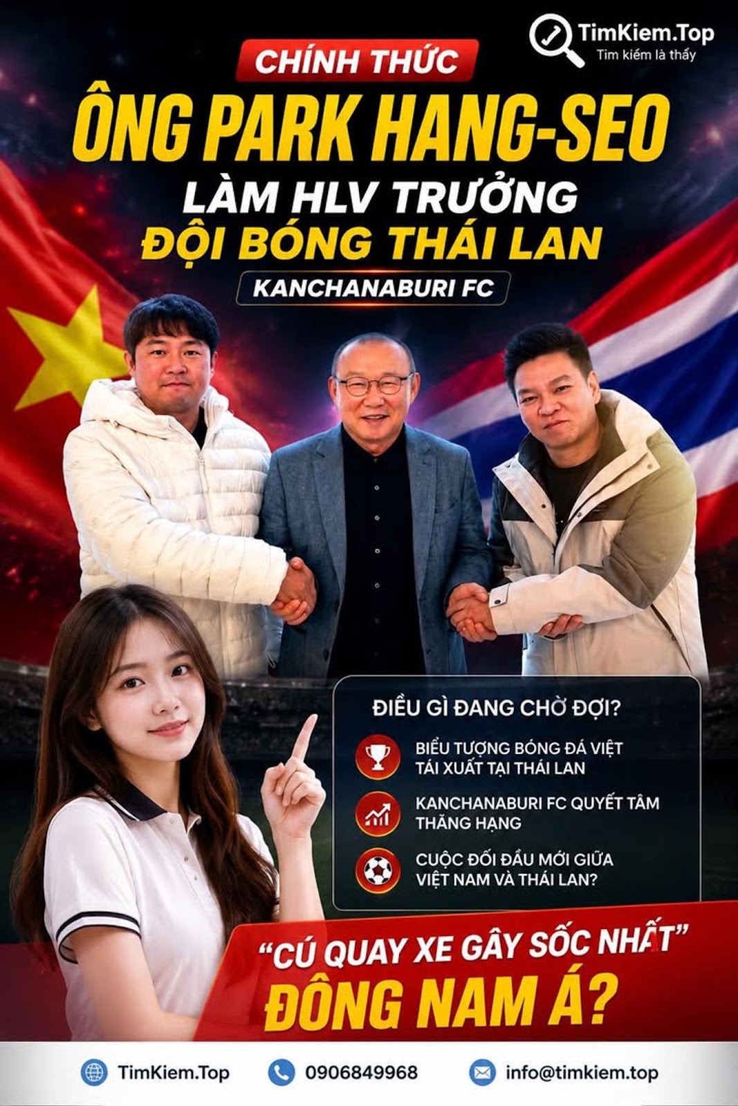 Ông Park Hang-seo chính thức trở lại bóng đá Thái Lan khiến mạng xã hội Đông Nam Á bùng nổ