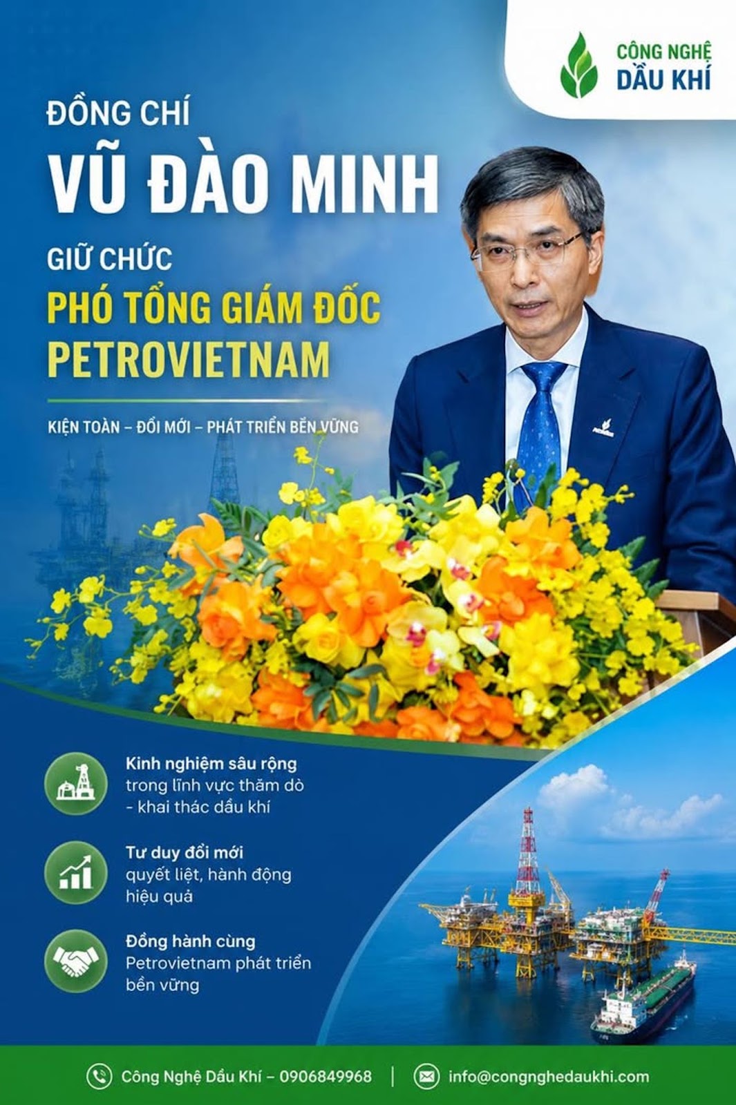 Đồng Chí Vũ Đào Minh Được Bổ Nhiệm Giữ Chức Phó Tổng Giám Đốc Petrovietnam

#Pet...