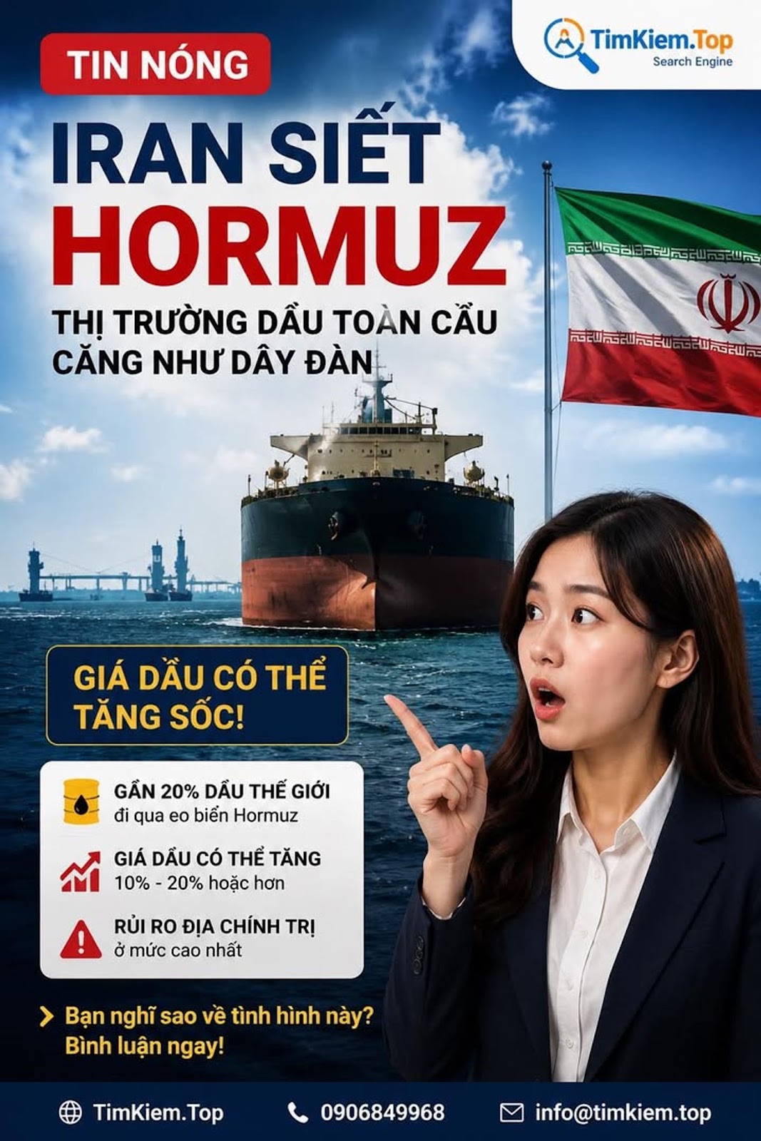 Iran Tuyên Bố Siết Quyền Kiểm Soát Hormuz Khiến Thị Trường Dầu Toàn Cầu Căng Như Dây Đàn