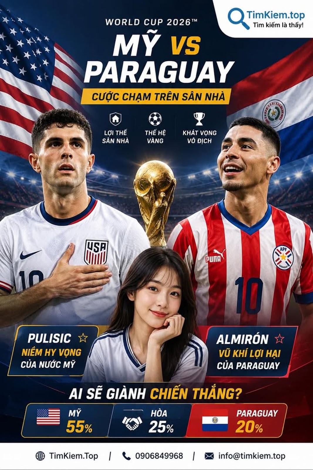 Mỹ vs Paraguay Tại World Cup 2026 Hứa Hẹn Trận Cầu Định Đoạt Tham Vọng Của Đội Chủ Nhà