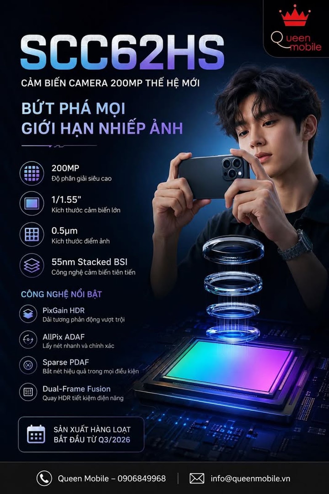 SmartSens Công Bố Cảm Biến Camera 200MP SCC62HS, Cuộc Đua Nhiếp Ảnh Di Động Sắp Bước Sang Chương Mới