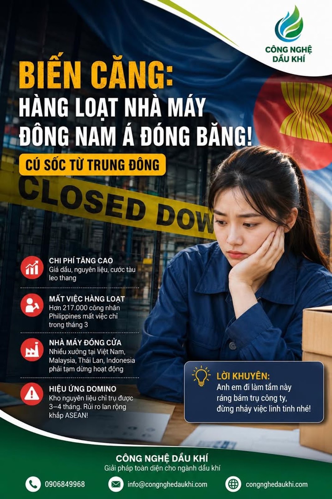 Biến Căng Đông Nam Á Trước Cú Sốc Trung Đông – Sự Thật Đằng Sau Những Tin Đồn Hàng Loạt Nhà Máy Đóng Cửa Và Công Nhân Mất Việc?