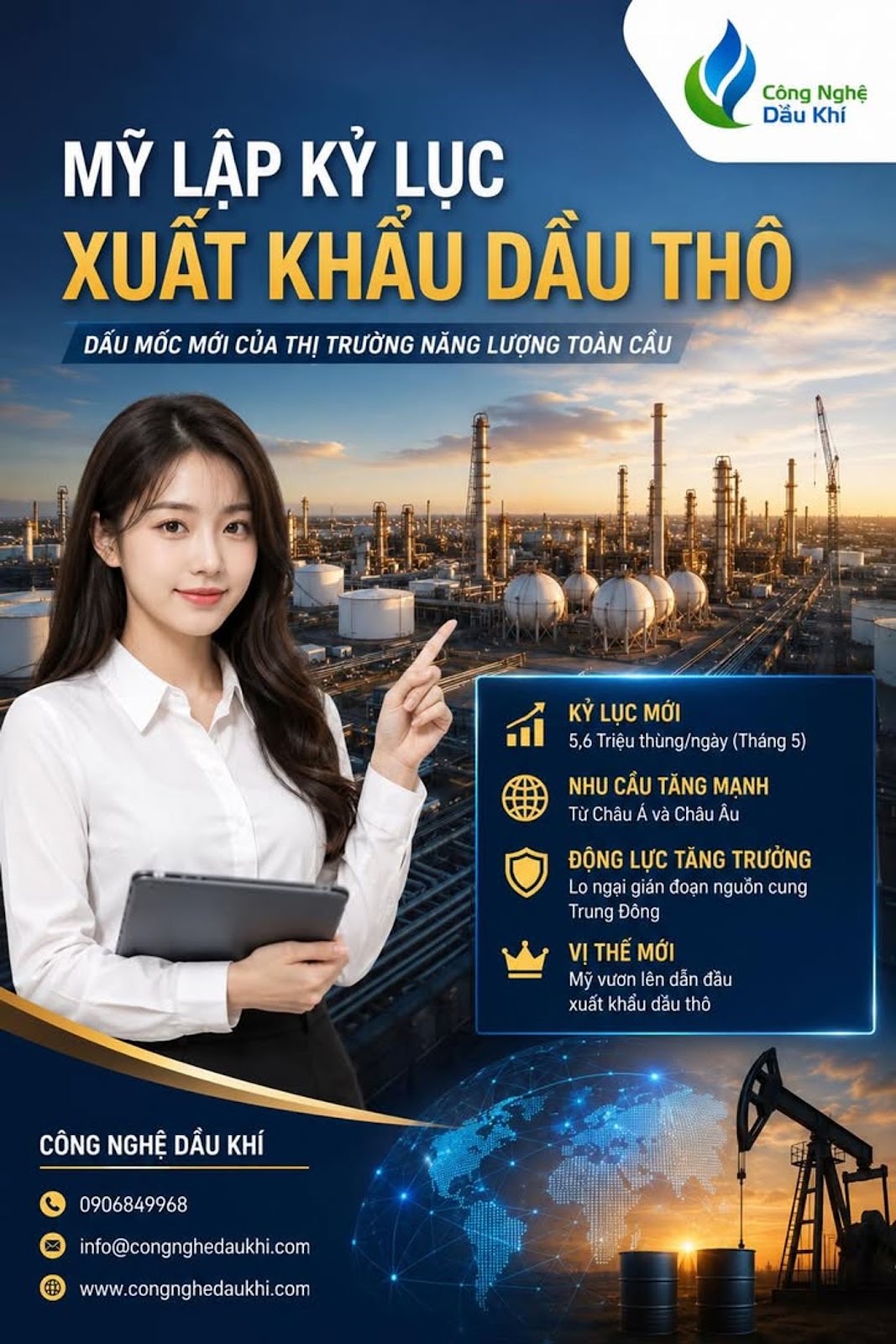 MỸ LẬP KỶ LỤC XUẤT KHẨU DẦU THÔ, BẢN ĐỒ NĂNG LƯỢNG TOÀN CẦU ĐANG THAY ĐỔI NHANH HƠN TƯỞNG TƯỢNG