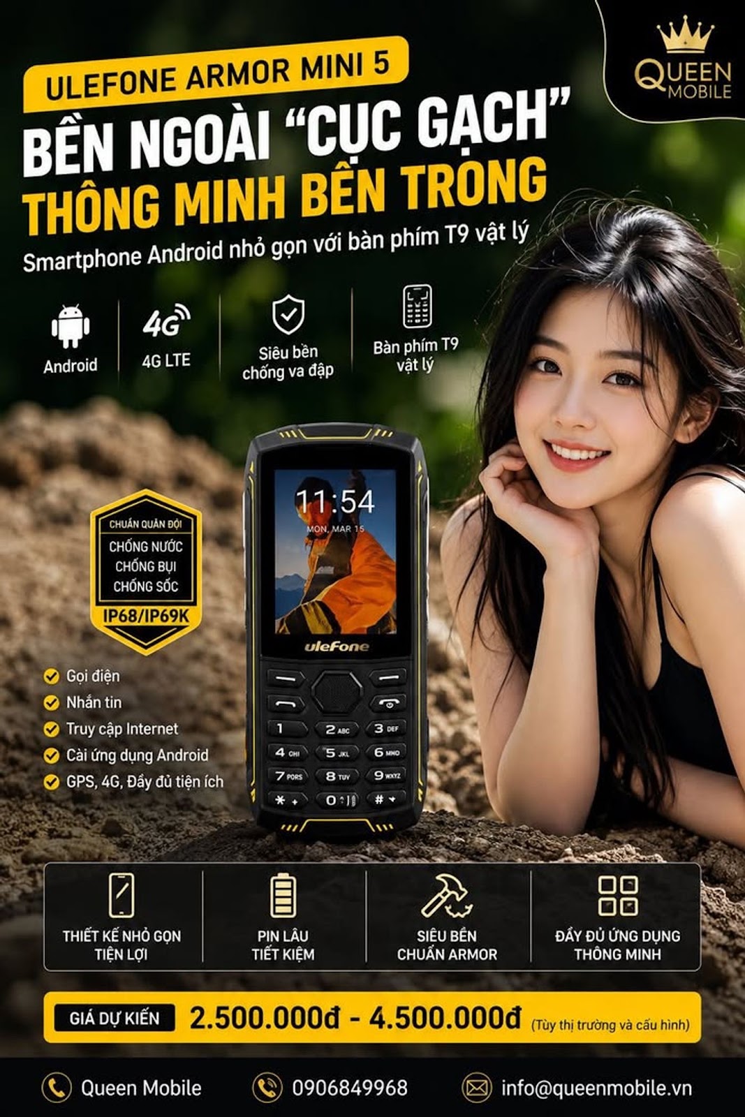 Ulefone Armor Mini 5 – “Cục Gạch” Thời 2026 Nhưng Bên Trong Lại Là Smartphone Android Thực Thụ?