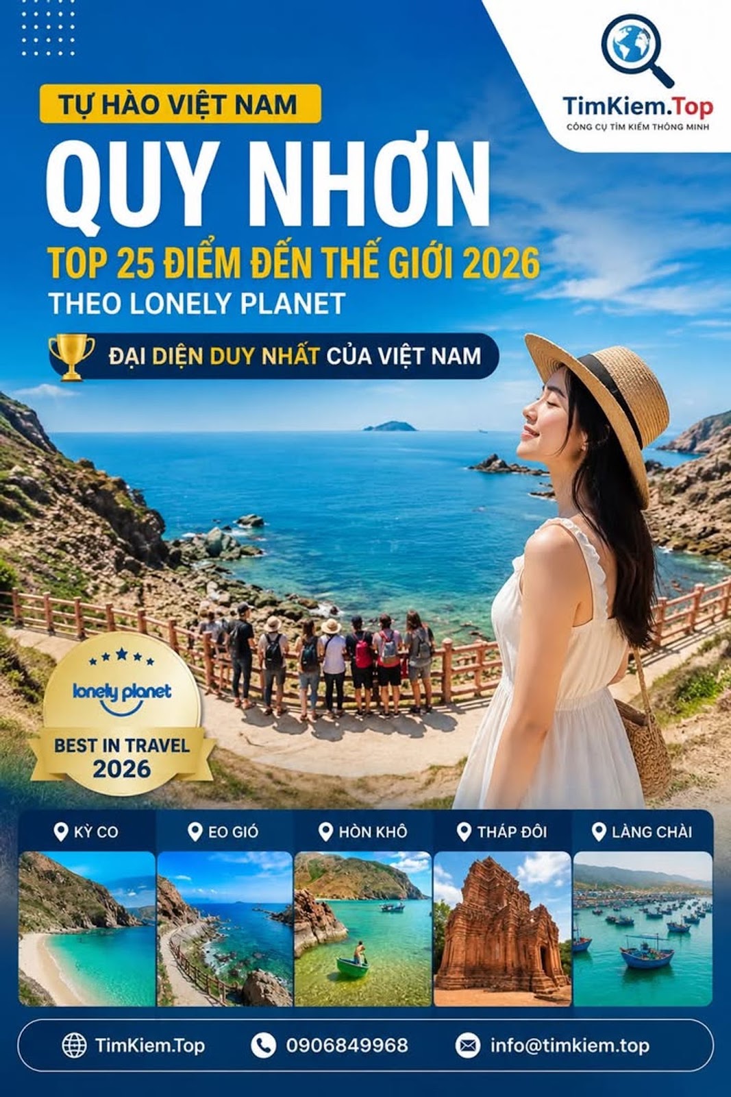 Quy Nhơn là đại diện duy nhất của Việt Nam lọt Top 25 điểm đến hấp dẫn nhất thế giới năm 2026 do Lonely Planet bình chọn