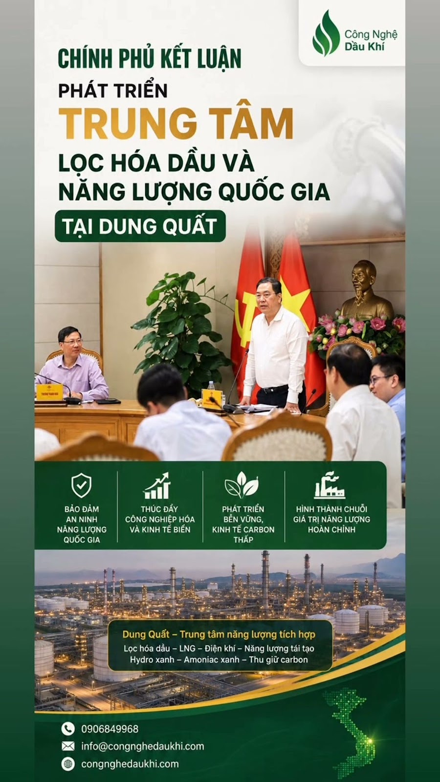 Kết luận của Chính phủ về phát triển Trung tâm Lọc hóa dầu và Năng lượng Quốc gia Dung Quất mở đường cho cực tăng trưởng năng lượng mới của Việt Nam