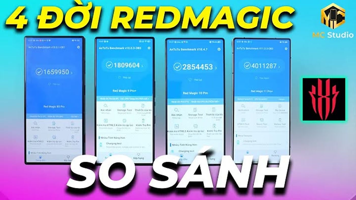 4 Đời RedMagic - So sánh RedMagic 11 Pro+ Vs Red Magic 10 Pro Vs Red Magic 9 Pro...
