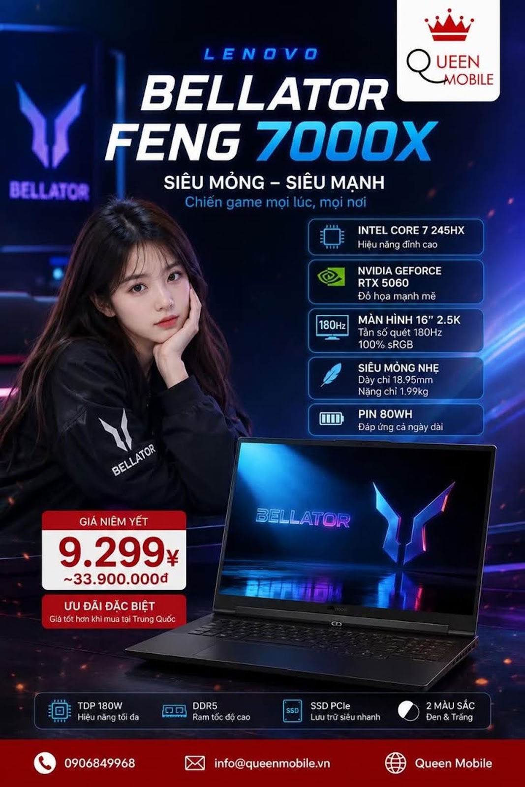 Lenovo ra mắt Bellator Zhan 7000X dưới thương hiệu Lecoo với thiết kế mỏng nhẹ hơn, RTX 5060 và màn hình 180Hz #Lenovo #Lecoo #Bellator7000X #LaptopGaming #RTX5060 #IntelCore7 #Core7245HX #GamingLaptop #BW2026 #CôngNghệ