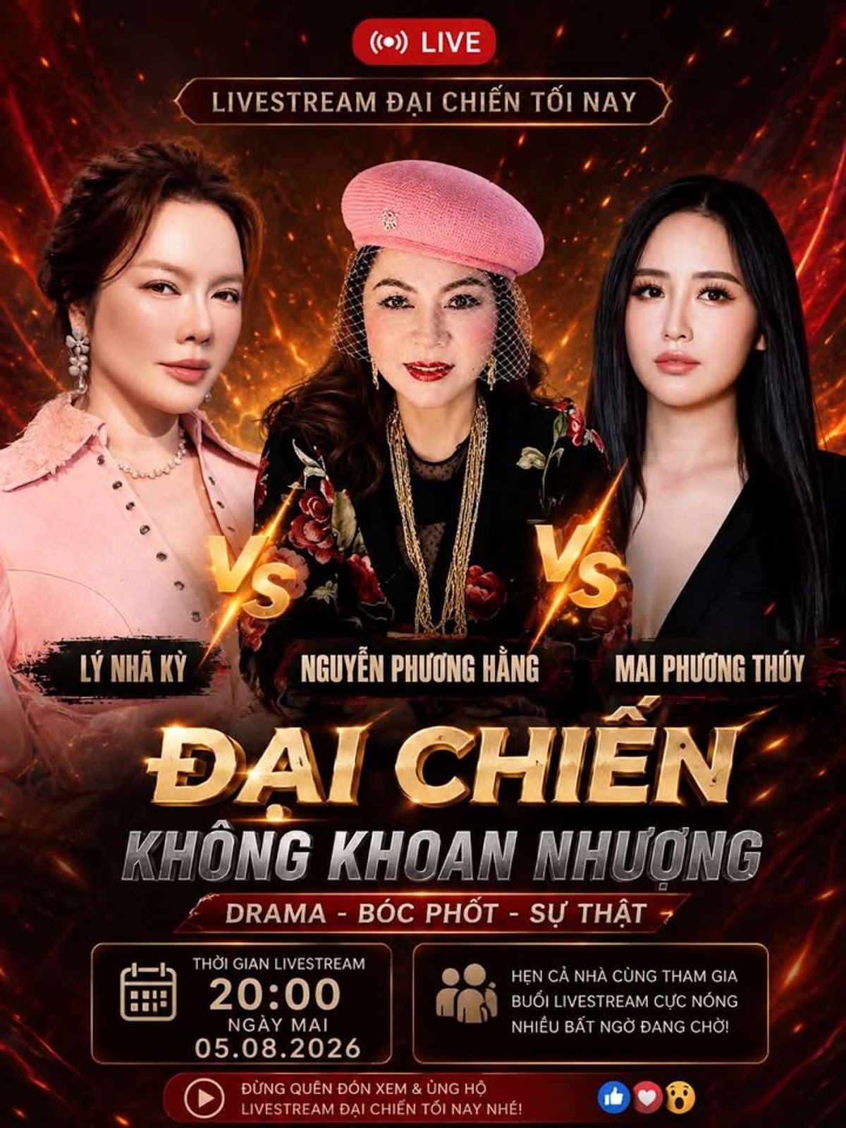 Nguyễn Phương Hằng thông báo livestream mới giữa lúc mạng xã hội bàn tán về Lý Nhã Kỳ và Mai Phương Thúy #NguyễnPhươngHằng #Livestream #LýNhãKỳ #MaiPhươngThúy #MạngXãHội #TinTứcGiảiTrí #DramaShowbiz