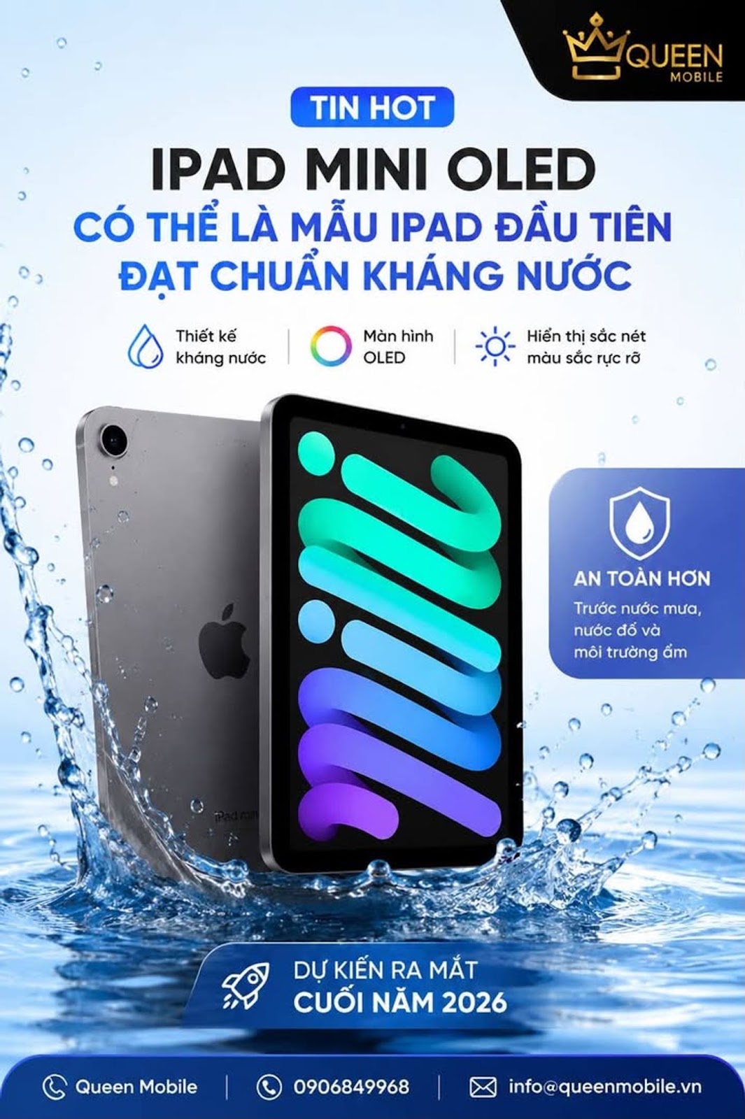 iPad mini OLED có thể trở thành mẫu iPad đầu tiên của Apple đạt chuẩn kháng nước