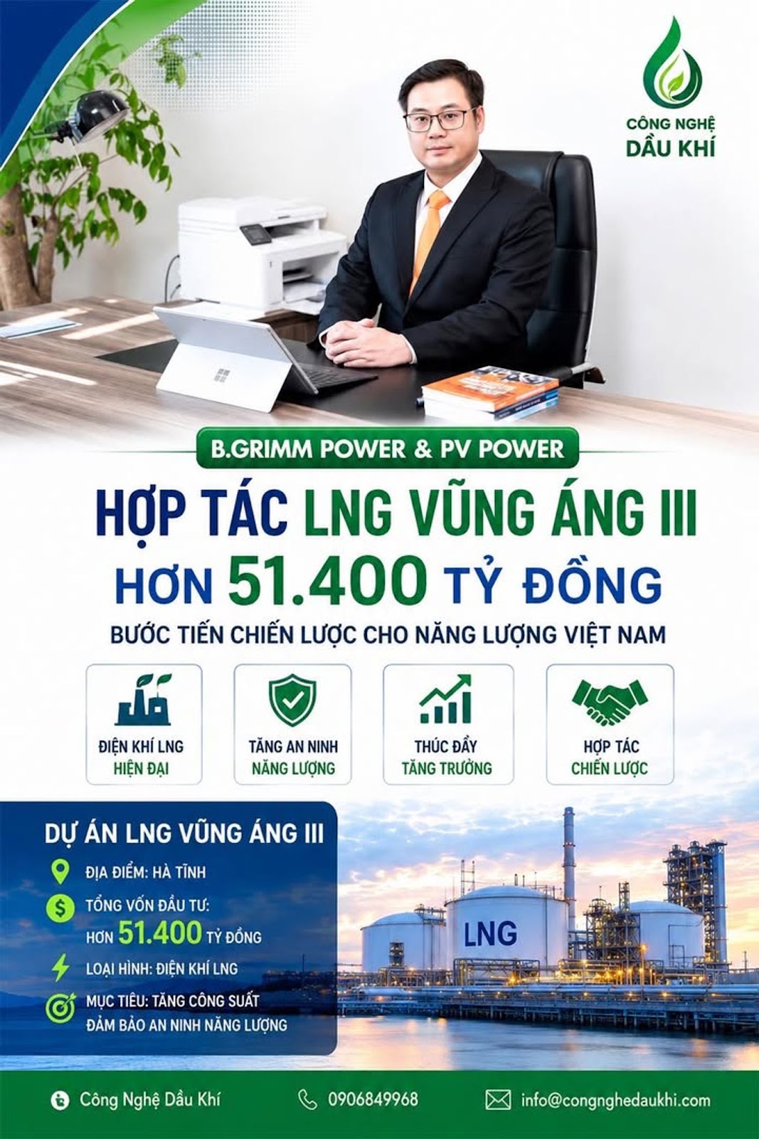 B.GRIMM Power và PV Power bắt tay siêu dự án LNG Vũng Áng III hơn 51.400 tỷ đồng...