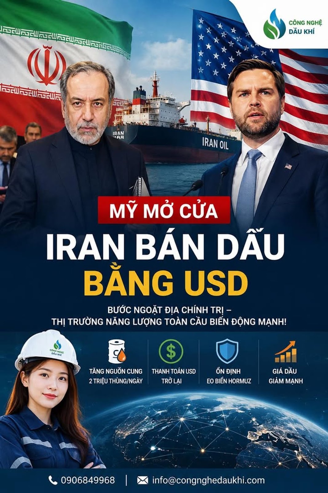 Mỹ Mở Cửa Cho Iran Bán Dầu Bằng USD, Bước Ngoặt Địa Chính Trị Có Thể Làm Thay Đổi Thị Trường Năng Lượng Toàn Cầu
