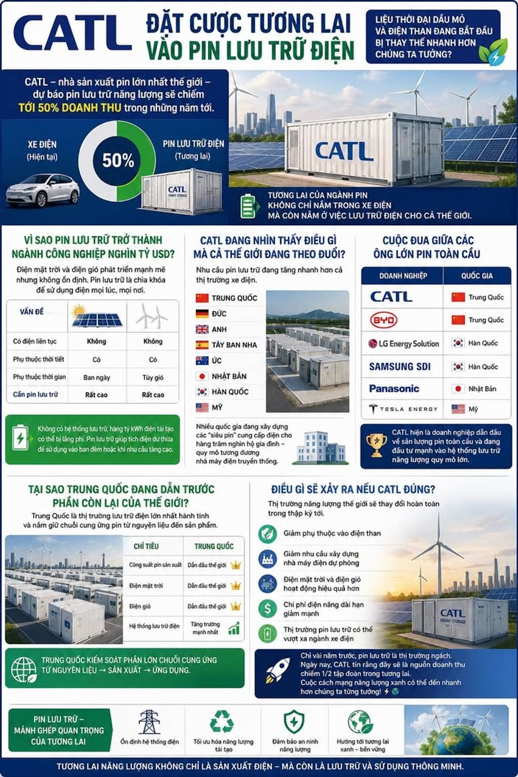 CATL Đặt Cược Tương Lai Vào Pin Lưu Trữ Điện, Liệu Thời Đại Dầu Mỏ Và Điện Than Đang Bắt Đầu Bị Thay Thế Nhanh Hơn Chúng Ta Tưởng?