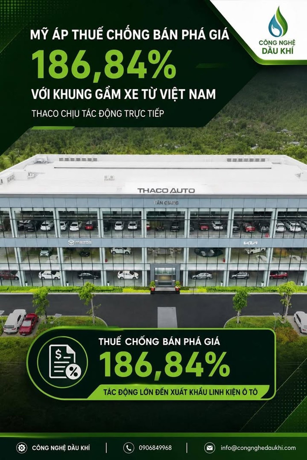 MỸ ÁP THUẾ CHỐNG BÁN PHÁ GIÁ 186,84% ĐỐI VỚI KHUNG GẦM XE VIỆT NAM, THACO CHỊU TÁC ĐỘNG TRỰC TIẾP