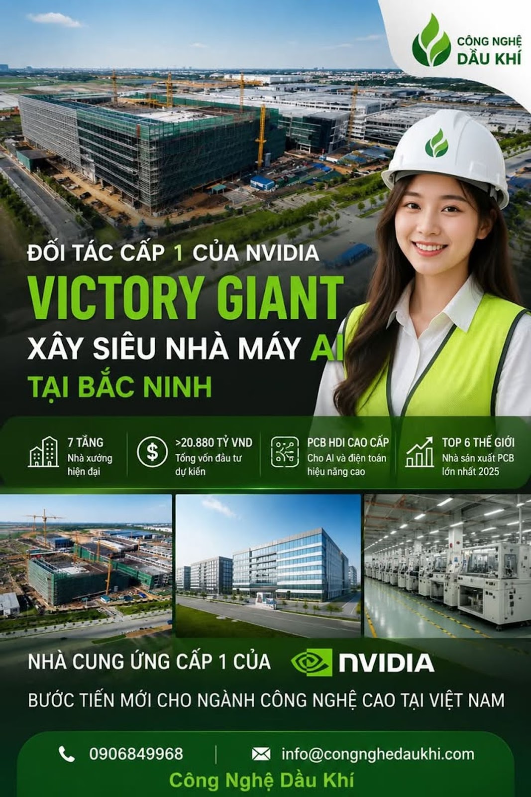 Đối Tác Cấp 1 Của NVIDIA Xây Siêu Nhà Máy AI Hơn 20.880 Tỷ VND Tại Bắc Ninh