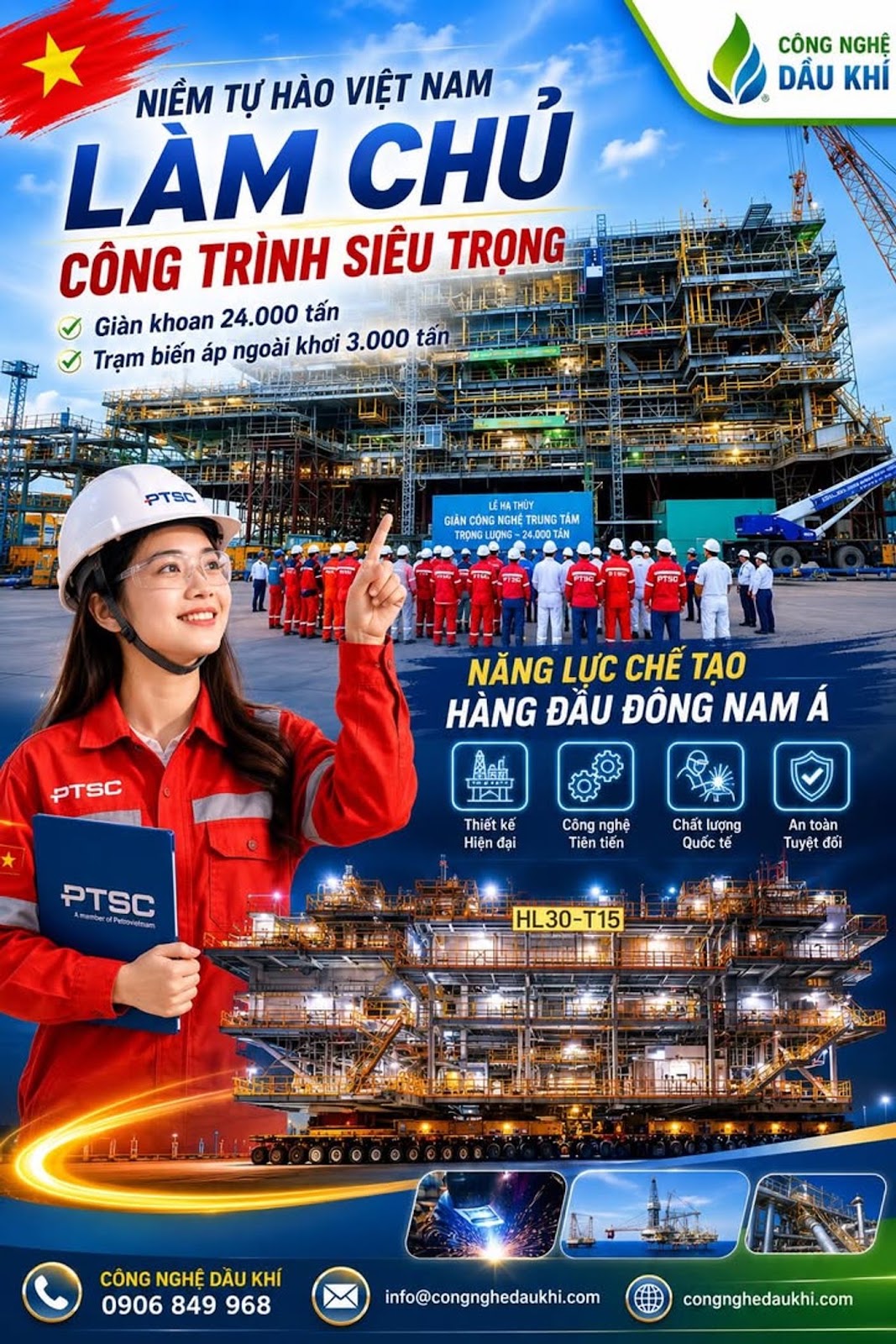 Việt Nam Là Quốc Gia Đông Nam Á Hiếm Hoi Tự Đóng Giàn Khoan 24.000 Tấn Và Trạm Biến Áp Ngoài Khơi 3.000 Tấn