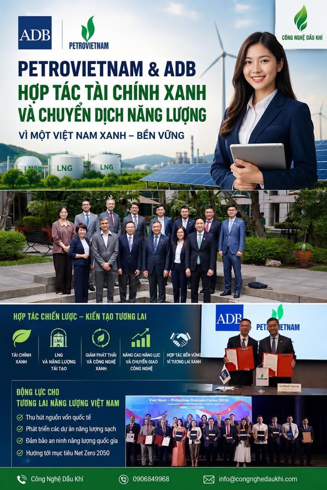 PETROVIETNAM BẮT TAY ADB THÚC ĐẨY TÀI CHÍNH XANH VÀ CHUYỂN DỊCH NĂNG LƯỢNG CHO VIỆT NAM