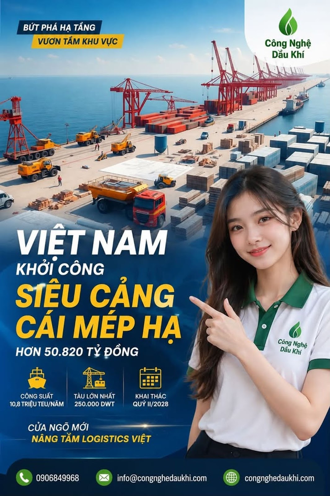 Việt Nam khởi công siêu cảng Cái Mép Hạ hơn 50.820 tỷ VND kỳ vọng đưa logistics Việt Nam cạnh tranh Malaysia và Thái Lan