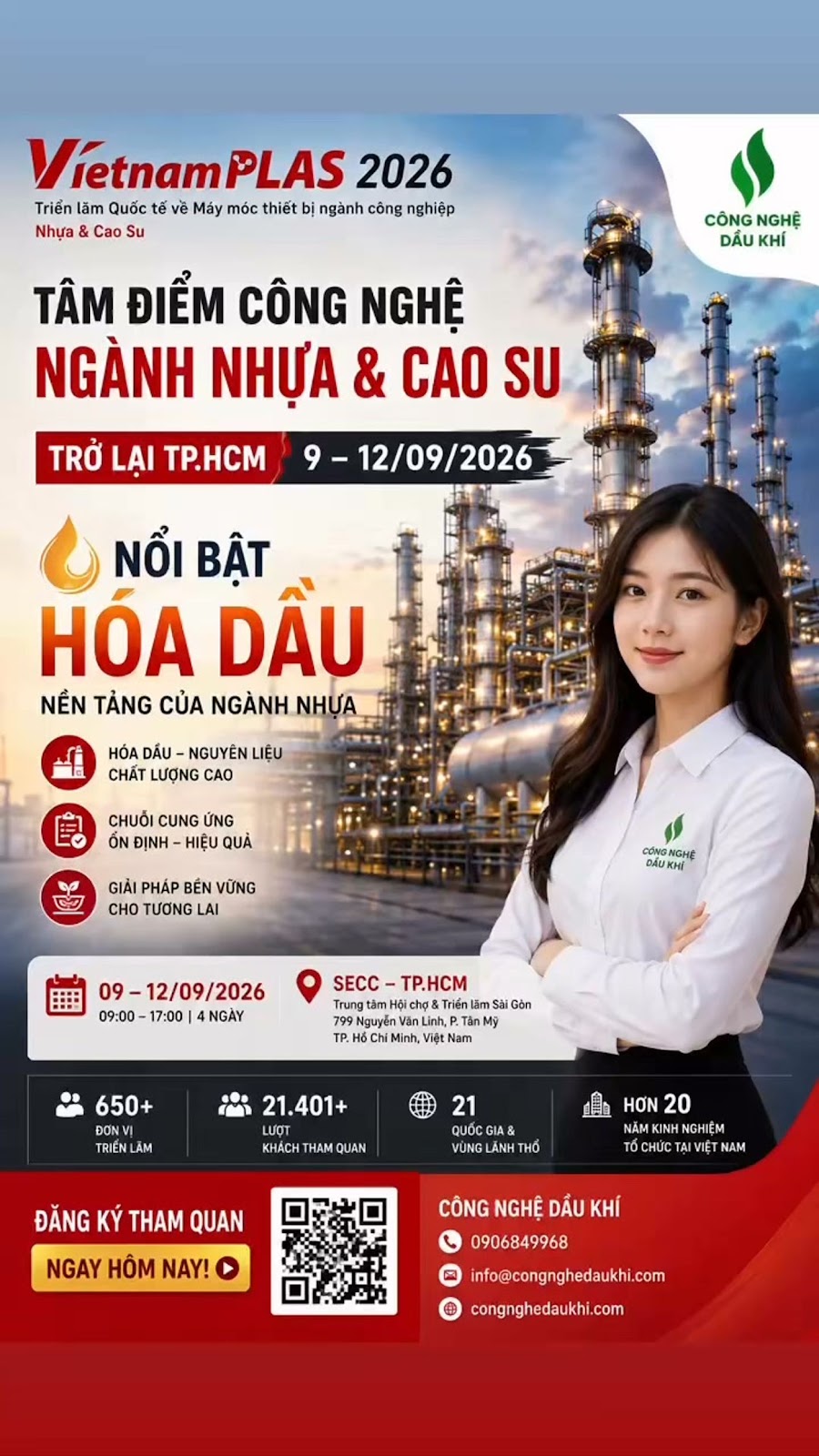 VietnamPlas 2026 – tâm điểm công nghệ ngành nhựa và cao su trở lại TP.HCM từ 9 đến 12/9