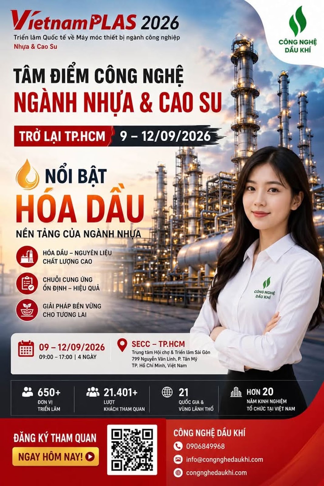 VietnamPlas 2026 – tâm điểm công nghệ ngành nhựa và cao su trở lại TP.HCM từ 9 đến 12/9