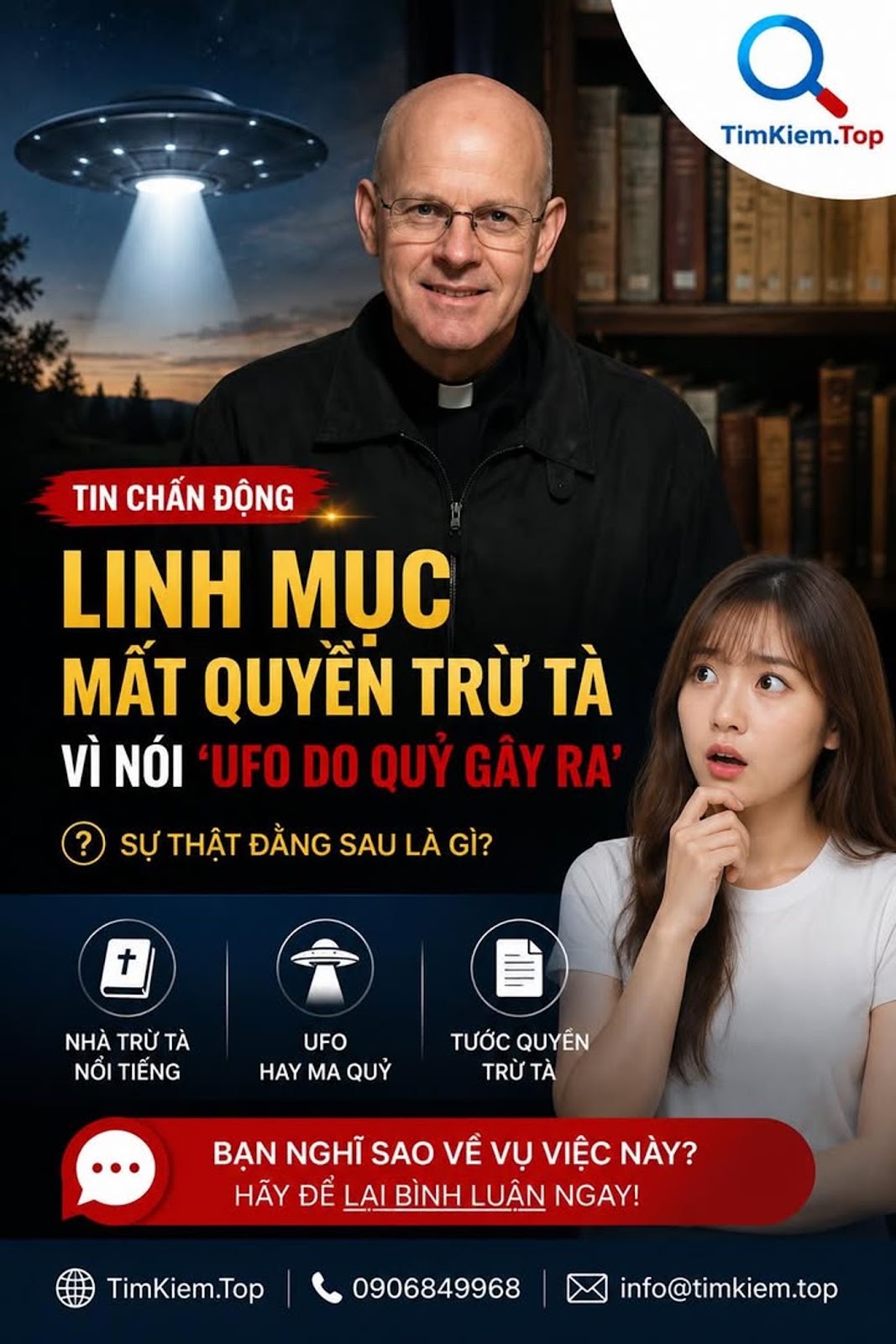 Linh Mục Mất Quyền Trừ Tà Sau Khi Nói UFO Có Thể Do Ma Quỷ Gây Ra