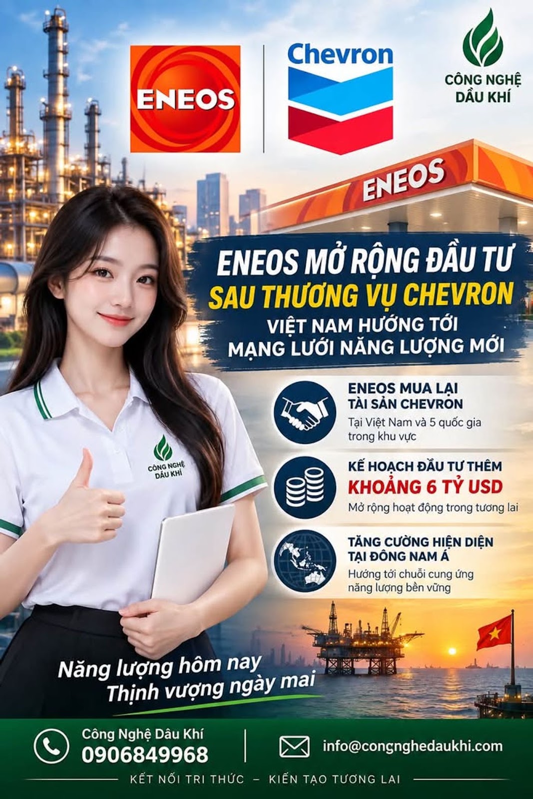ENEOS mở rộng đầu tư sau thương vụ mua tài sản Chevron tại Việt Nam và Đông Nam Á #ENEOS #Chevron #ViệtNam #NhậtBản #NăngLượng #Caltex #ĐầuTư #MuaBánSápNhập #DầuKhí #ĐôngNamÁ