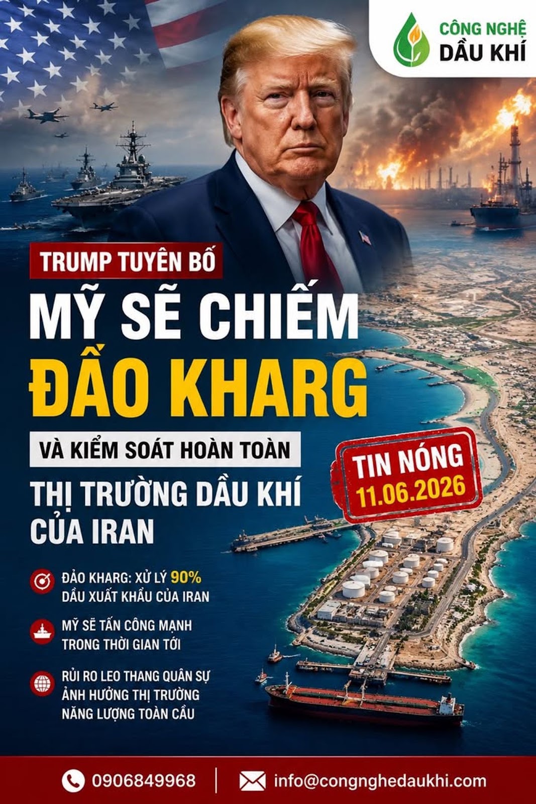 Trump Tuyên Bố Mỹ Có Thể Chiếm Đảo Kharg, Thị Trường Dầu Mỏ Toàn Cầu Đứng Trước Biến Động Lớn #DonaldTrump #Iran #KhargIsland #DauKhi #Hormuz #GiaDau #NangLuong #CongNgheDauKhi