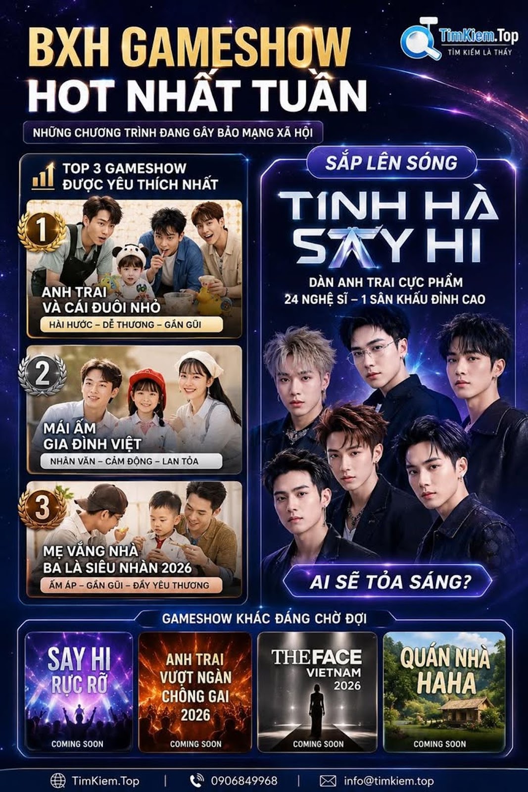 BXH GAMESHOW HOT NHẤT TUẦN GÂY BÃO MẠNG XÃ HỘI, TINH HÀ SAY HI CHƯA LÊN SÓNG ĐÃ BÙNG NỔ