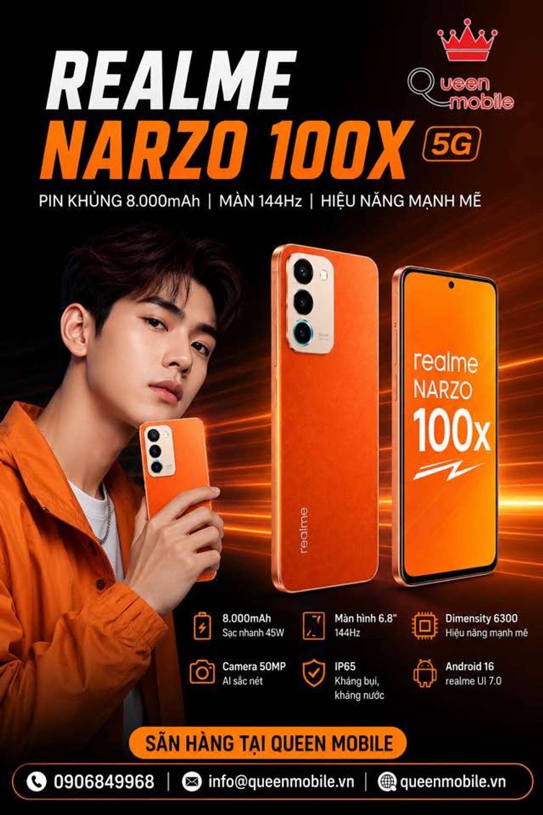 Realme Narzo 100x 5G ra mắt tại Ấn Độ với pin 8.000mAh, màn hình 144Hz và Dimensity 6300 #Realme #RealmeNarzo100x #Narzo100x #Smartphone #Android #Dimensity6300 #Pin8000mAh #Sạc45W #RealmeUI7 #CôngNghệ