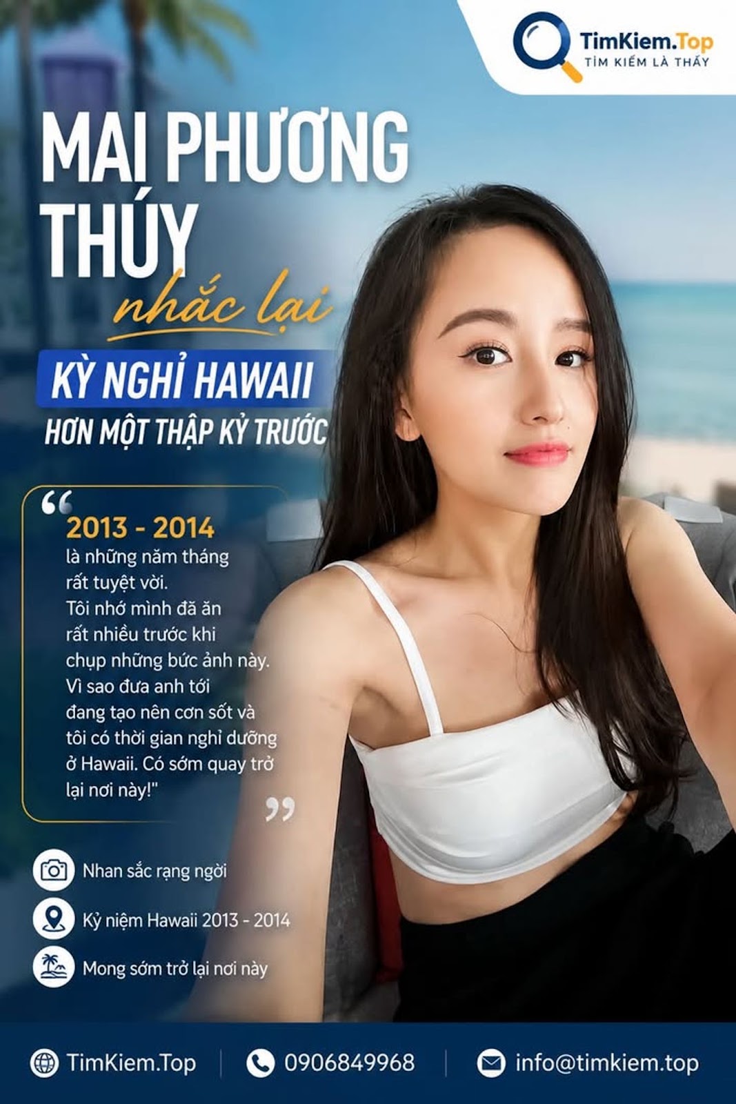 Mai Phương Thúy bất ngờ nhắc lại kỳ nghỉ Hawaii hơn một thập kỷ trước, loạt ảnh cũ tiếp tục gây chú ý #MaiPhuongThuy #HoaHauMaiPhuongThuy #HoaHauVietNam #HoaHauVietNam2006 #Hawaii #ShowbizViet #SaoViet #GiaiTri #NhanSacViet #DuLichHawaii
