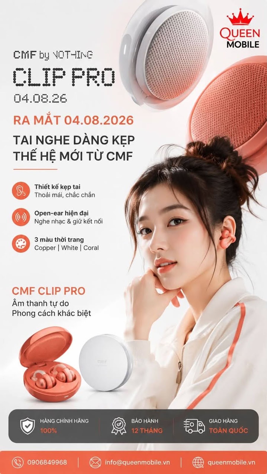 CMF xác nhận ra mắt Clip Pro ngày 04/08/2026, hé lộ dòng tai nghe mới của CMF by Nothing #CMF #CMFbyNothing #Nothing #CMFClipPro #ClipOnEarbuds #TaiNgheKhongDay #OpenEar #Gadget #CongNghe #TinCongNghe